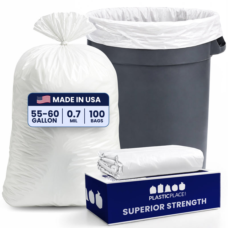 55-60 Gallon Trash Bags - 0.7 Mil - 100/Case