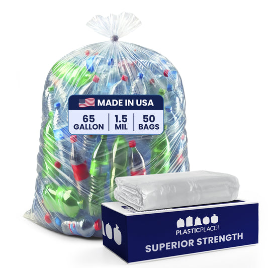 65 Gallon Trash Bags - 1.5 Mil - 50/Case