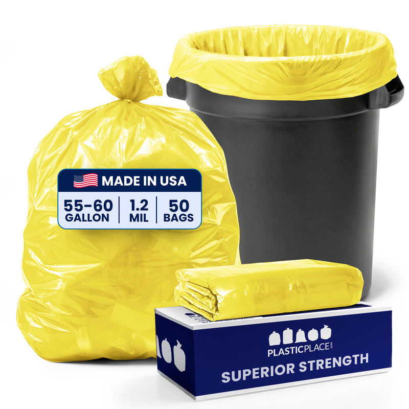 55-60 Gallon Trash Bags - 1.2 Mil - 50/Case