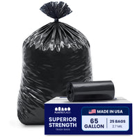 65 Gallon Extra Heavy Trash Bags - 2.7 Mil - 25/Case