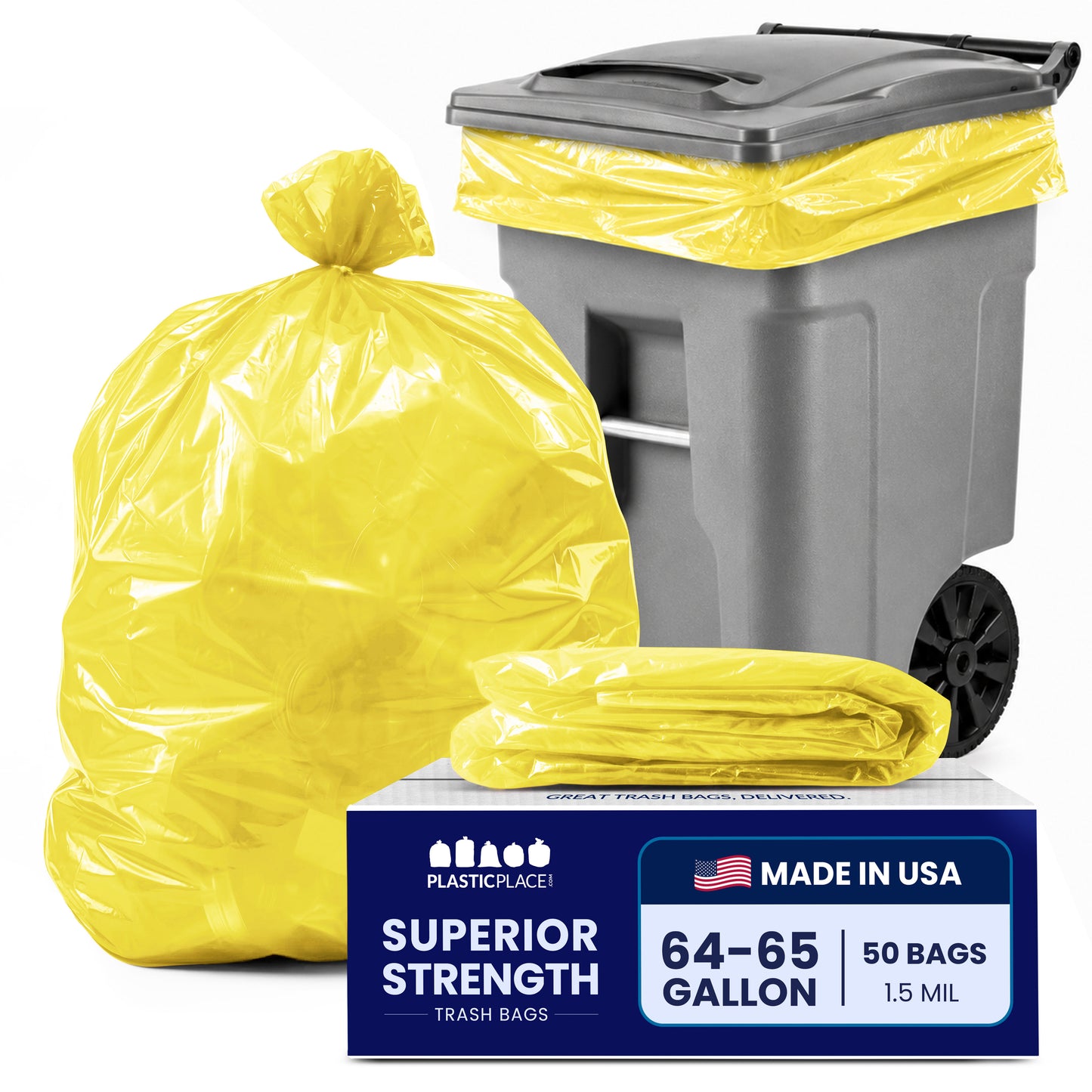 64 Gallon Toter® Compatible Trash Bags - 1.5 Mil - 50/Case