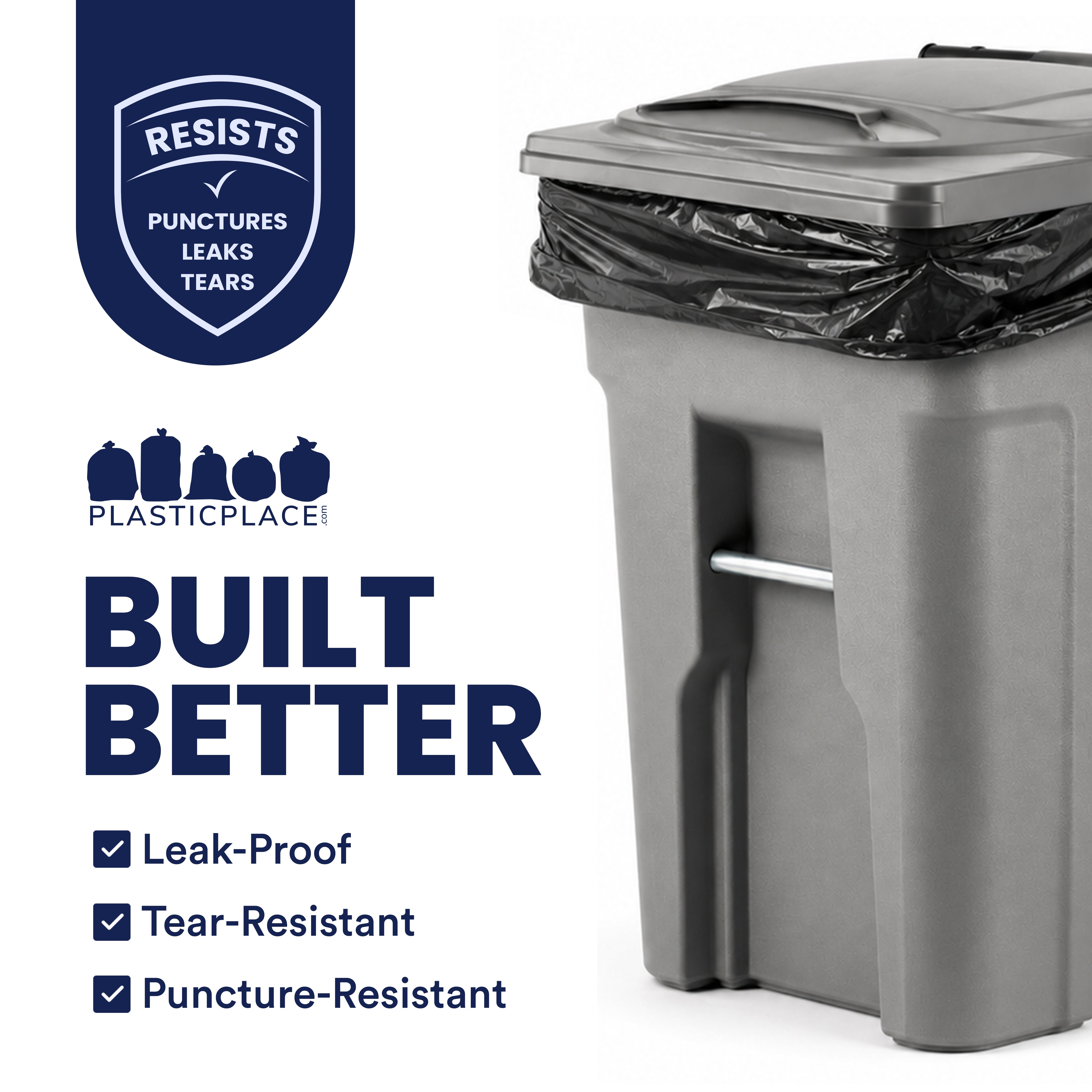 64 Gallon Toter® Compatible Trash Bags - 1.5 Mil - 50/Case