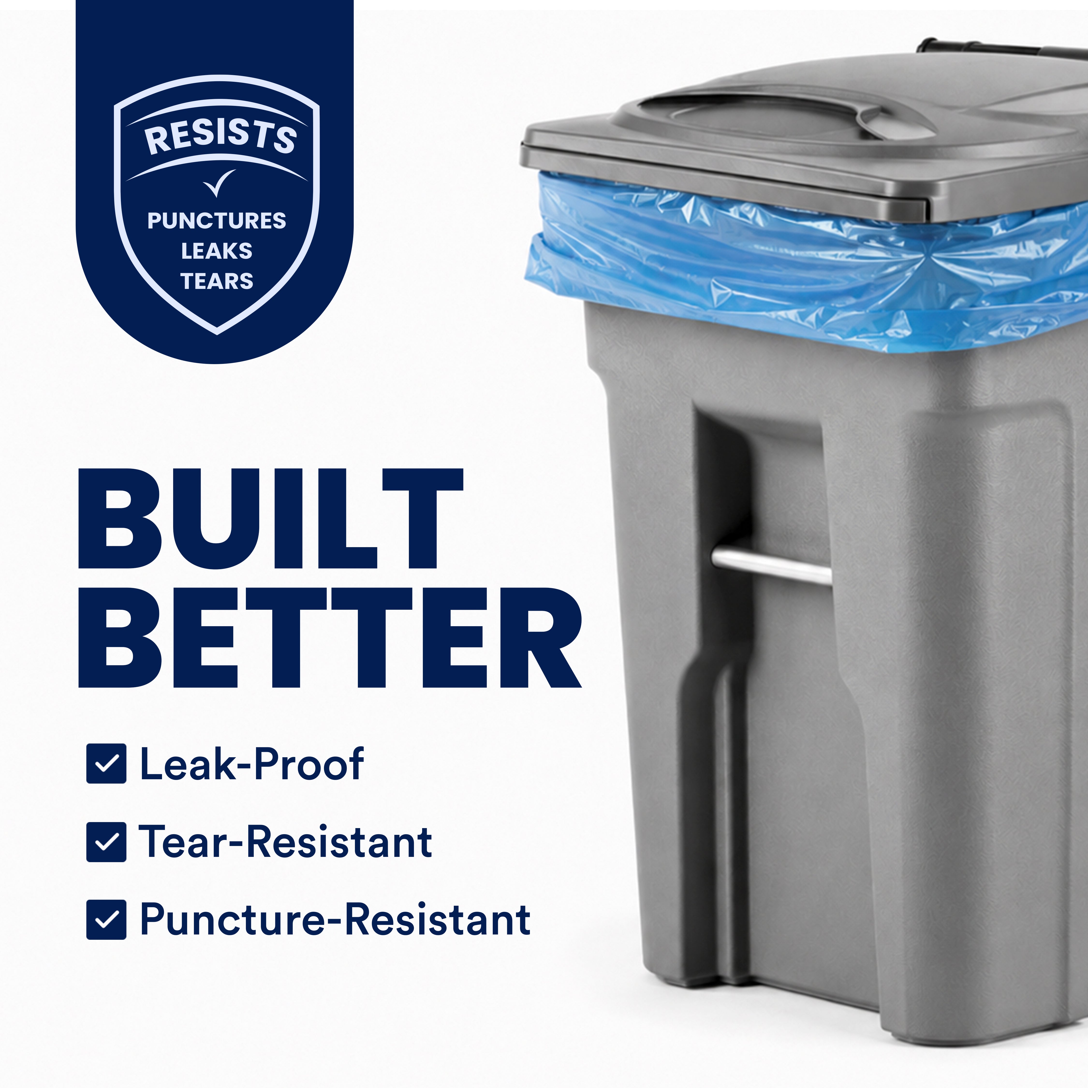 64 Gallon Toter Compatible Recycling Bags - 1.5 Mil - 50/Case