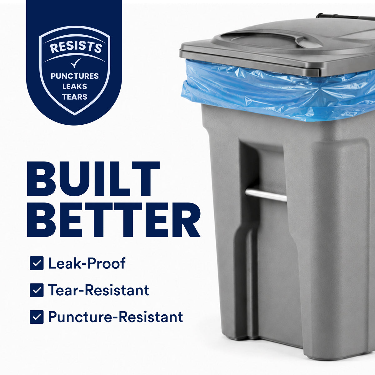 64 Gallon Toter Compatible Recycling Bags - 1.5 Mil - 50/Case