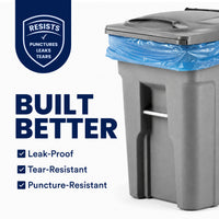 64 Gallon Toter Compatible Recycling Bags - 1.5 Mil - 50/Case