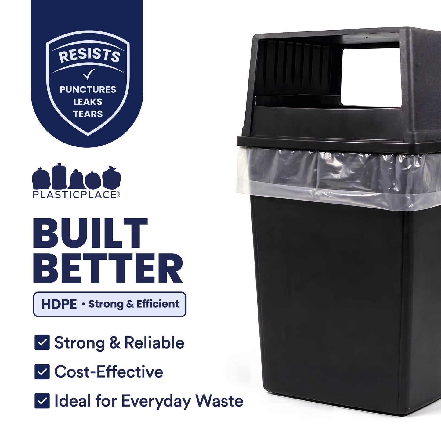 56 Gallon Glutton High Density Bags - 12 Micron - 150/Case
