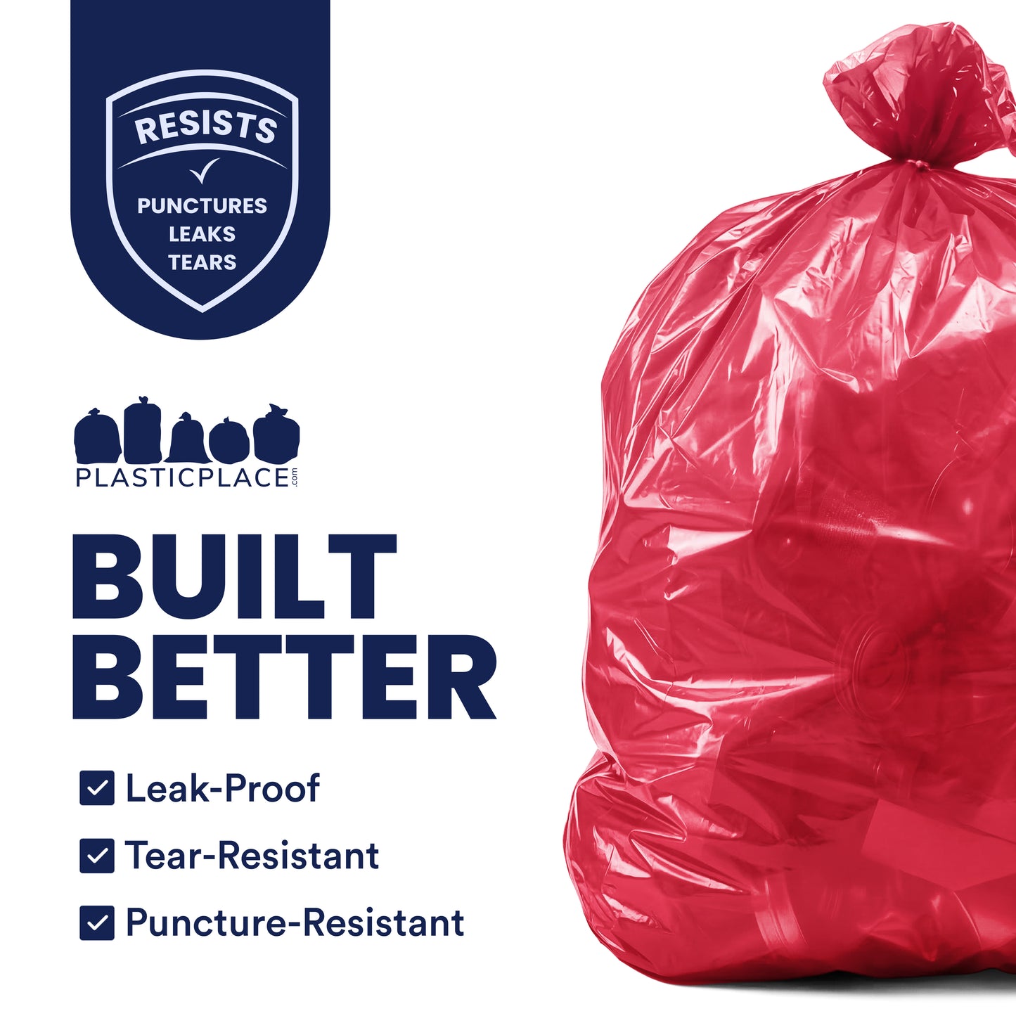 55-60 Gallon Trash Bags - 1.2 Mil - 50/Case