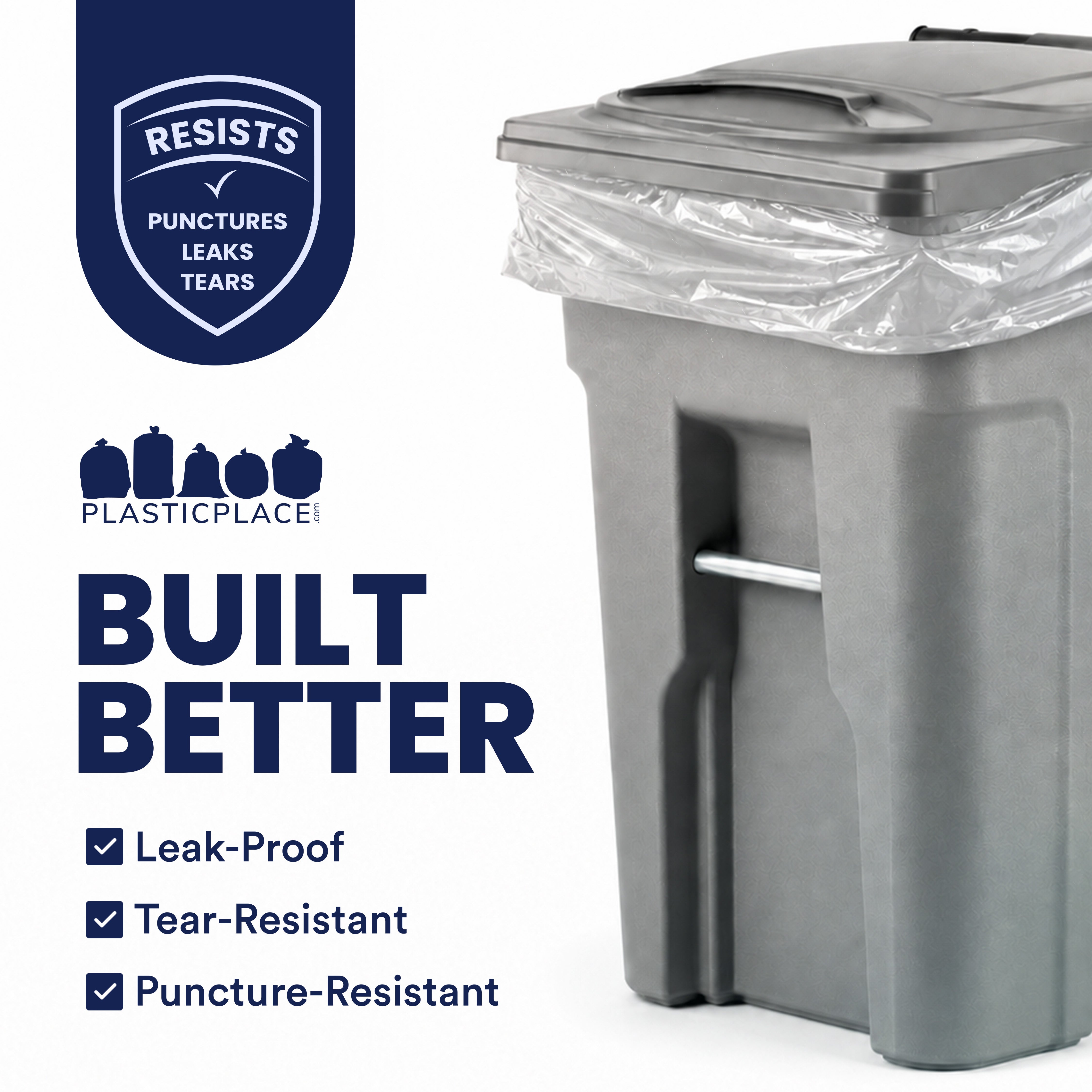 64 Gallon Toter® Compatible Trash Bags - 1.5 Mil - 50/Case