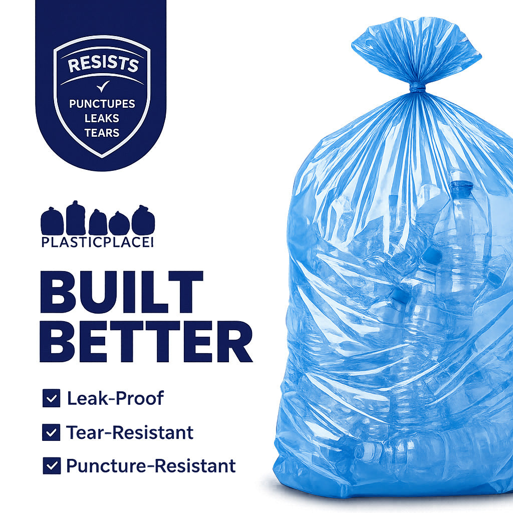 65 Gallon Recycling Bags - 1.5 Mil - 50/Case