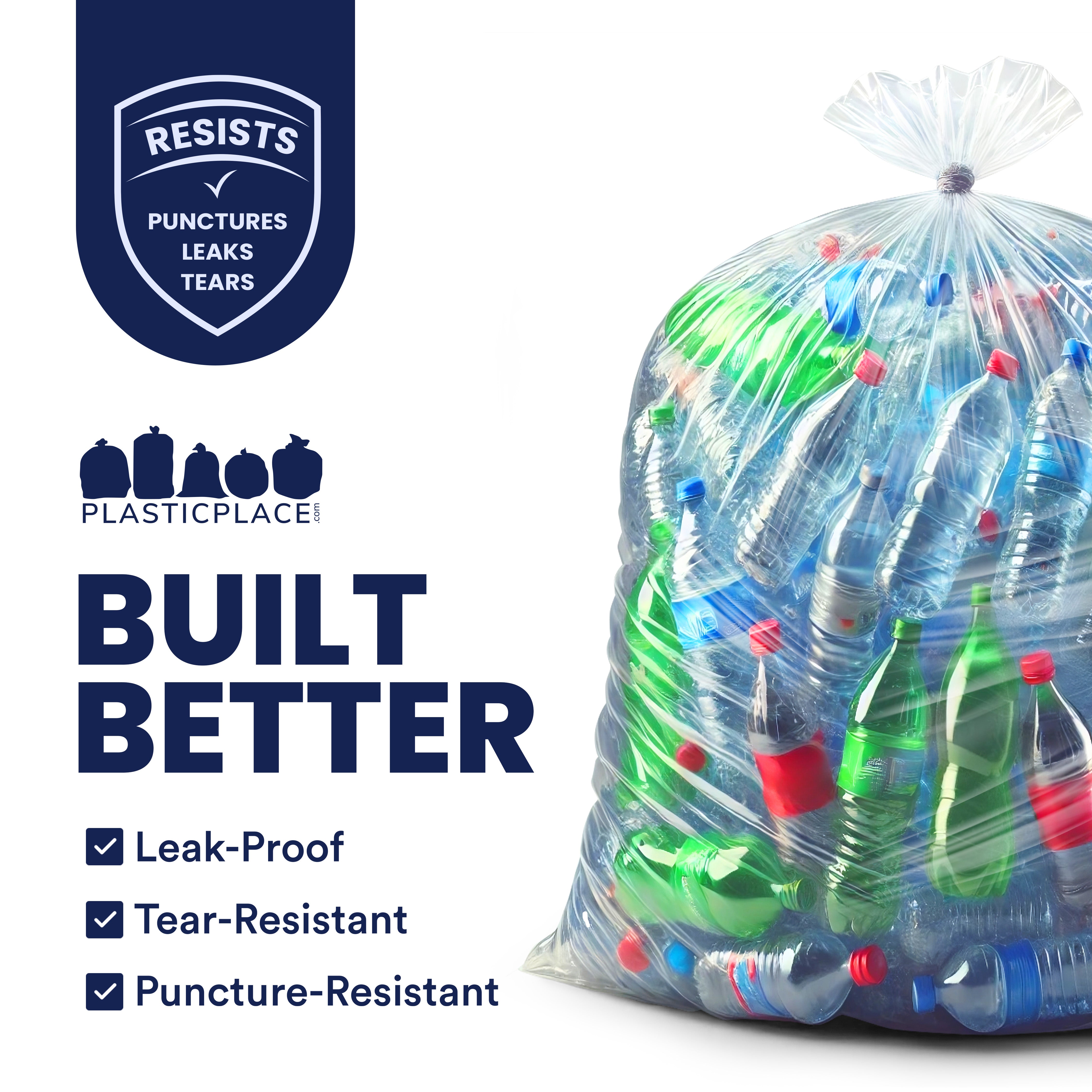 65 Gallon Trash Bags - 1.5 Mil - 50/Case
