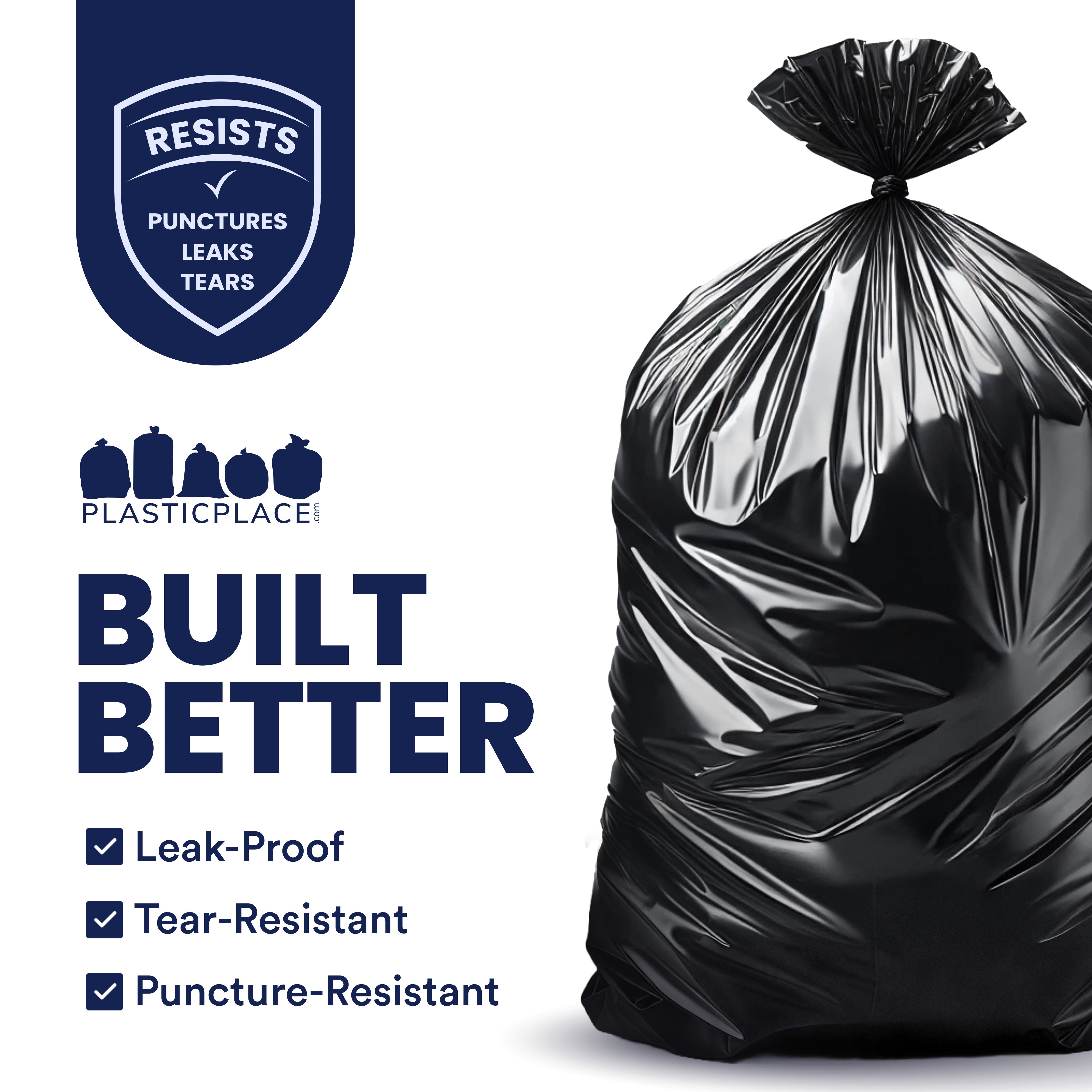 55-60 Gallon Trash Bags - 2.0 Mil - 100/Case