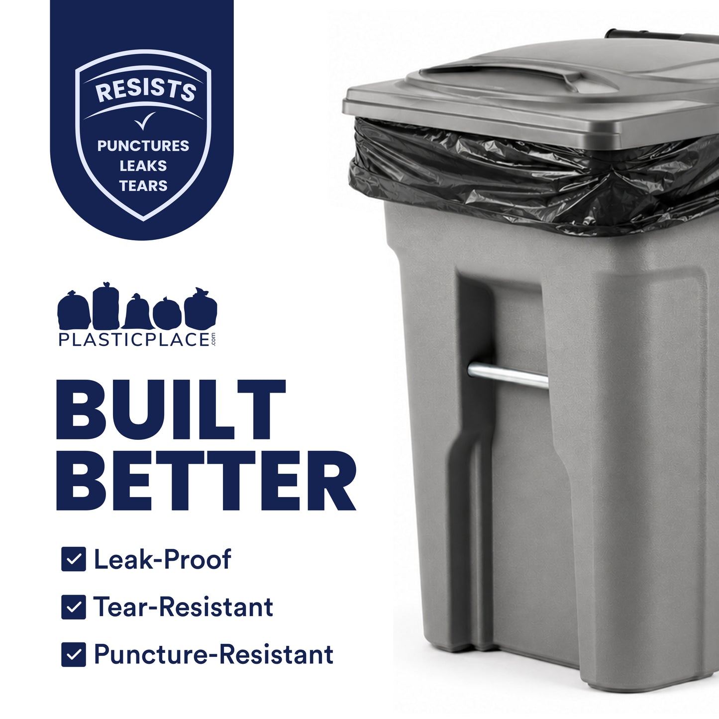 64 Gallon Toter® Compatible Trash Bags on Rolls - 1.2 Mil - 25/Case