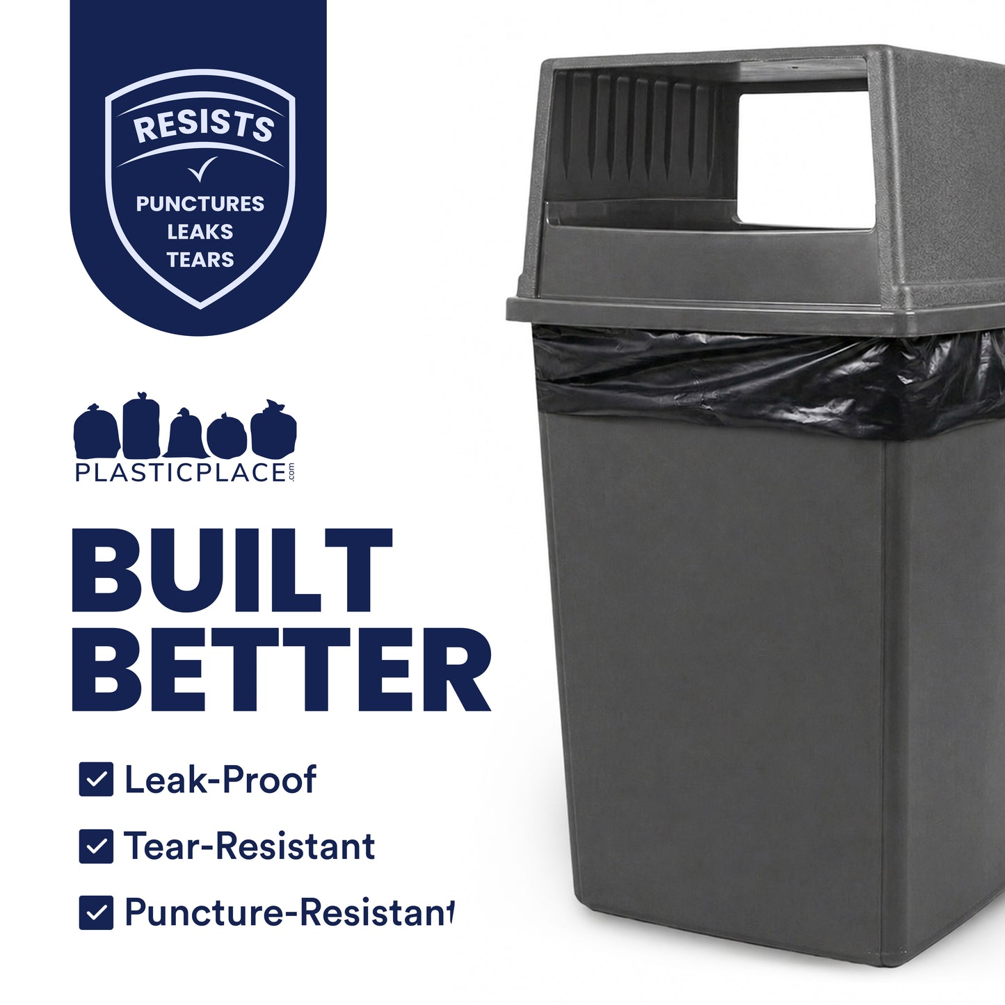 56 Gallon Glutton Trash Bags - 1.5 Mil - 50/Case