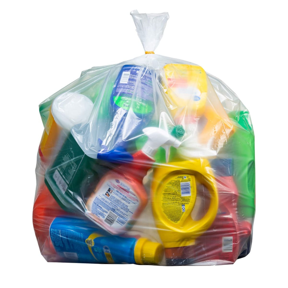 Clear Garbage 45 Gallon Clear Trash Bags, 1.5 Mil, 40