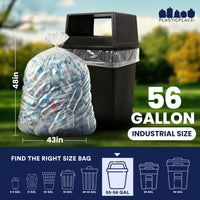 56 Gallon Glutton High Density Bags - 12 Micron - 150/Case