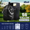 56 Gallon Glutton Trash Bags - 2.0 Mil - 50/Case