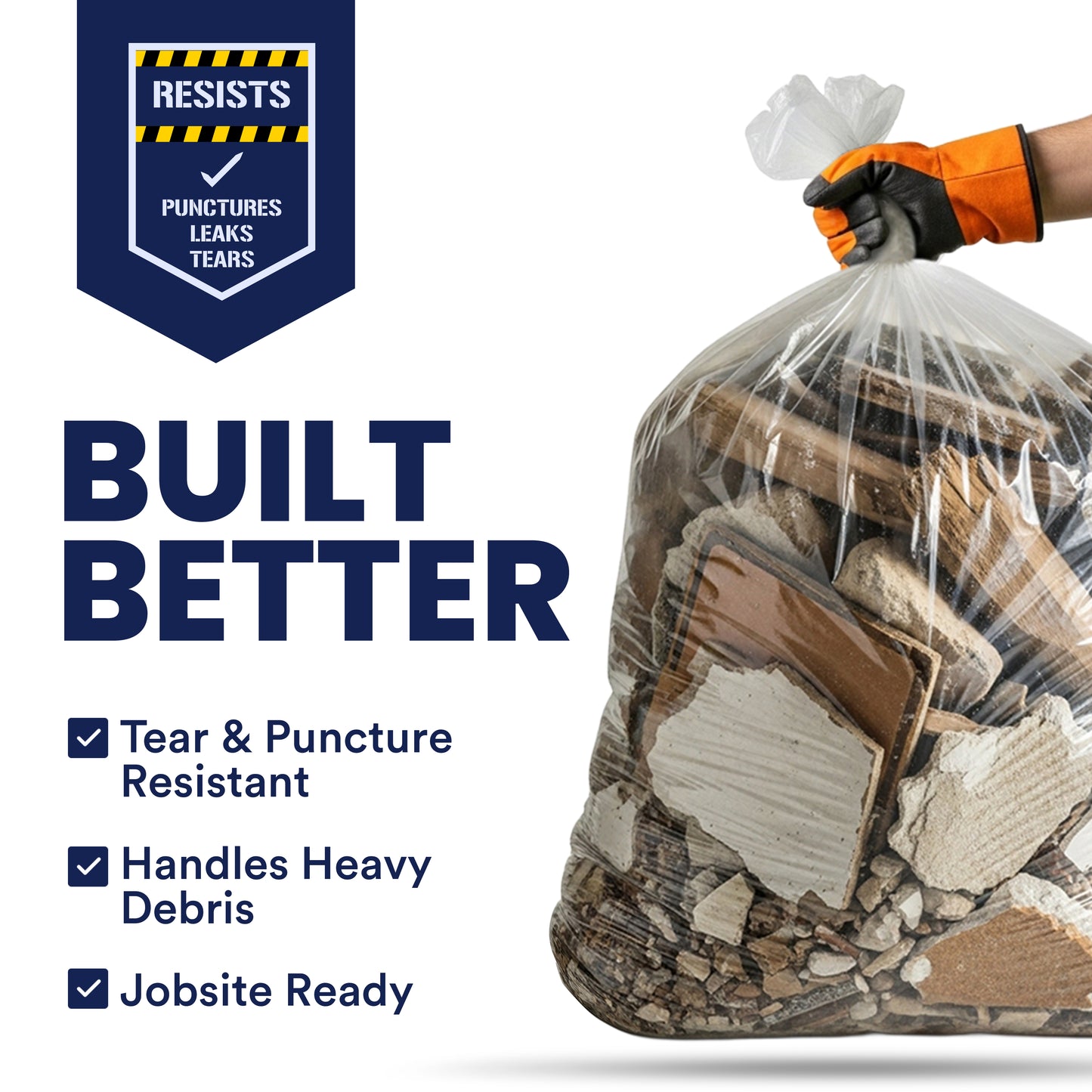 55-60 Gallon Contractor Bags - 3.0 Mil - 50/Case