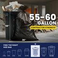 55-60 Gallon Contractor Bags - 6.0 Mil - 20/Case