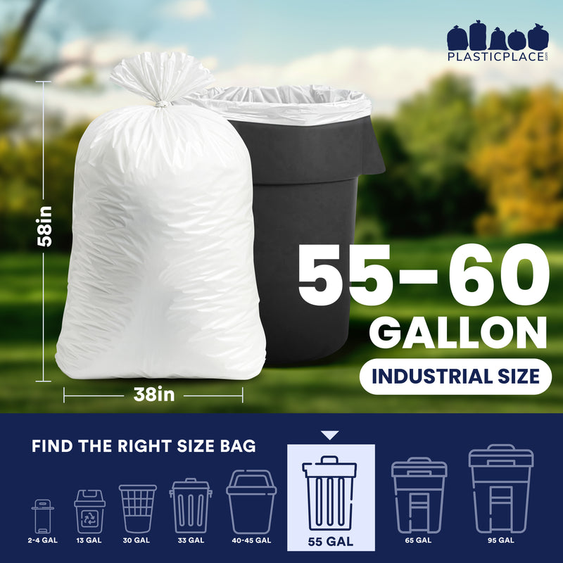 55-60 Gallon Trash Bags - 0.7 Mil - 100/Case
