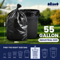 55-60 Gallon Trash Bags - 2.0 Mil - 50/Case