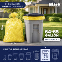 64 Gallon Toter® Compatible Trash Bags - 1.5 Mil - 50/Case