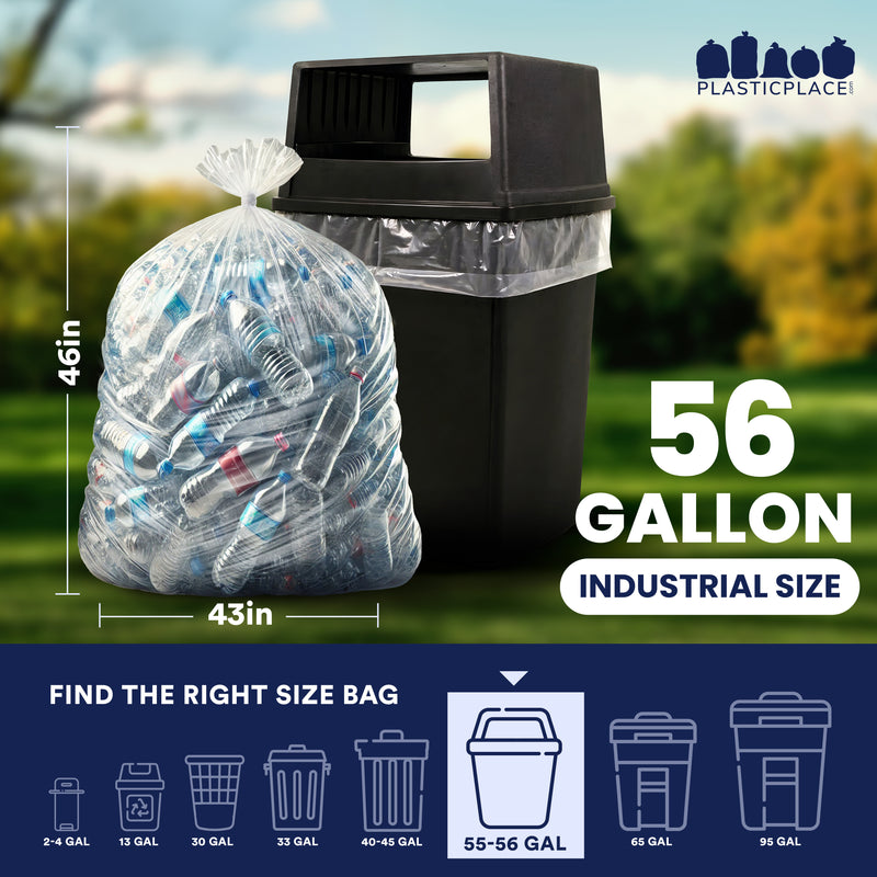 56 Gallon Glutton Trash Bags - 1.5 Mil - 50/Case