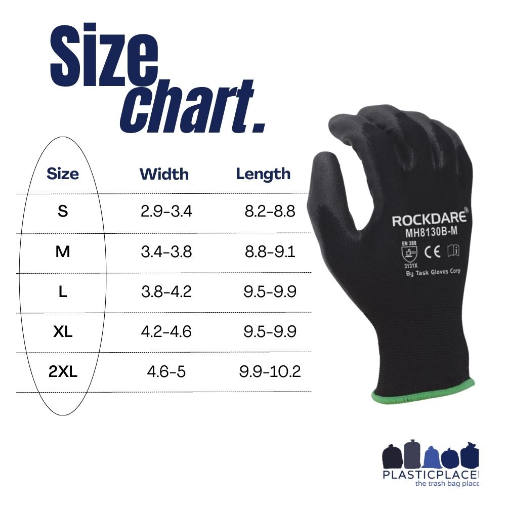 TASK 13G Black Polyurethane Coated Gloves - MH8130B - 12 Pair