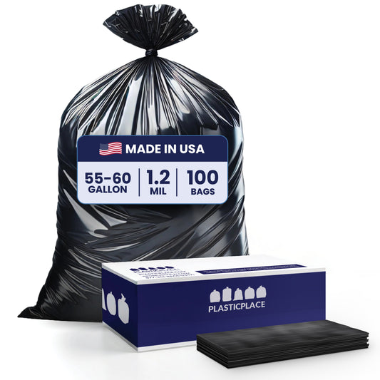 55-60 Gallon Trash Bags - 1.2 Mil - 100/Case