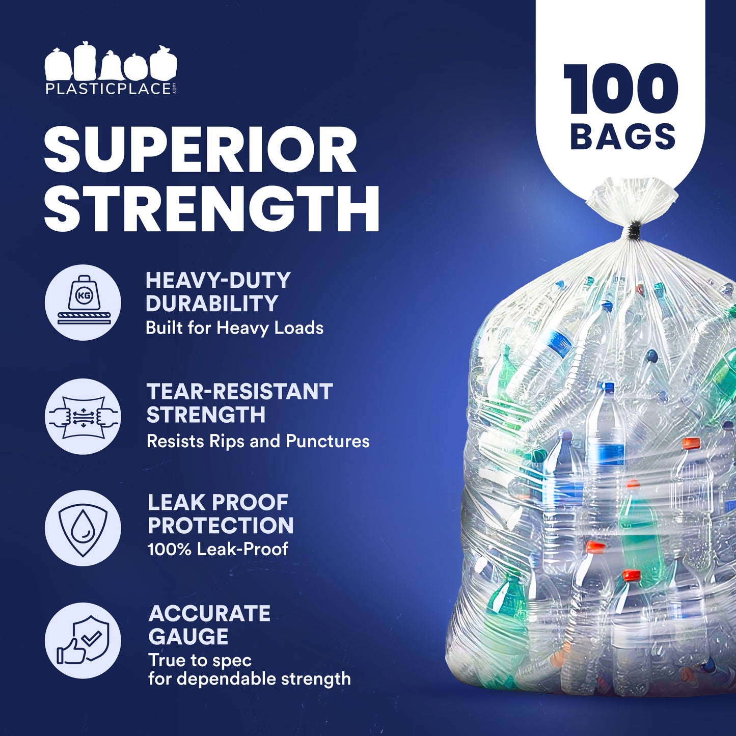 56 Gallon Glutton Trash Bags - 1.5 Mil - 100/Case