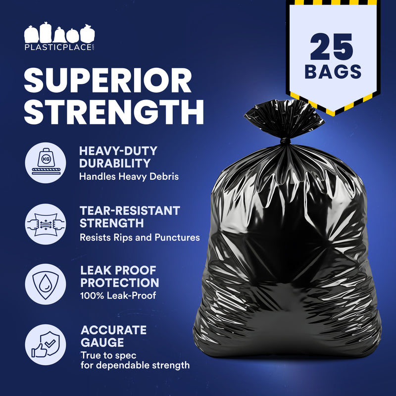 55-60 Gallon Contractor Bags - 6.0 Mil - 25/Case