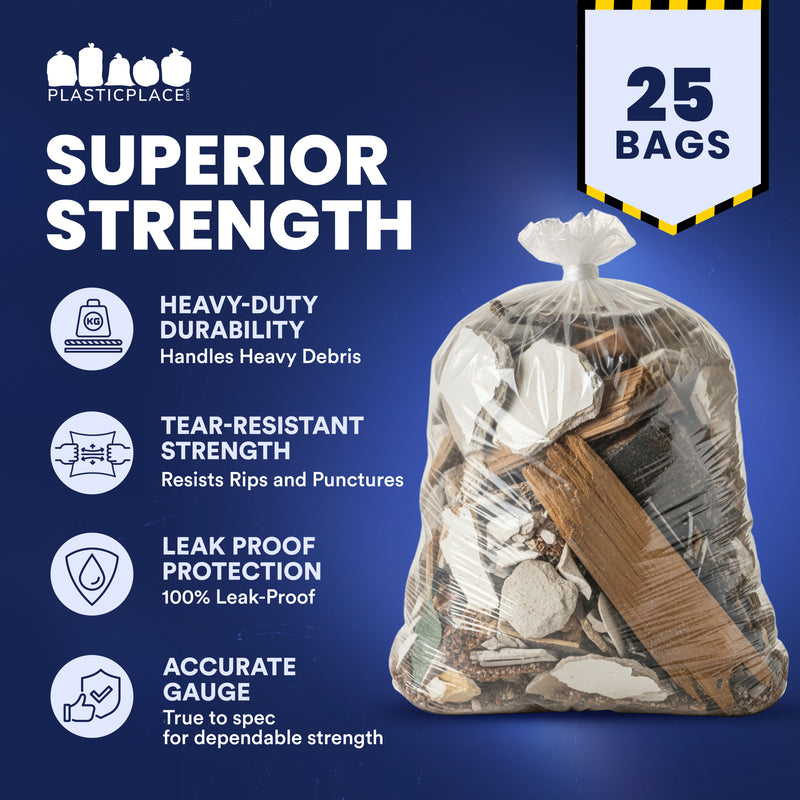 55-60 Gallon Trash Bags - Clear
