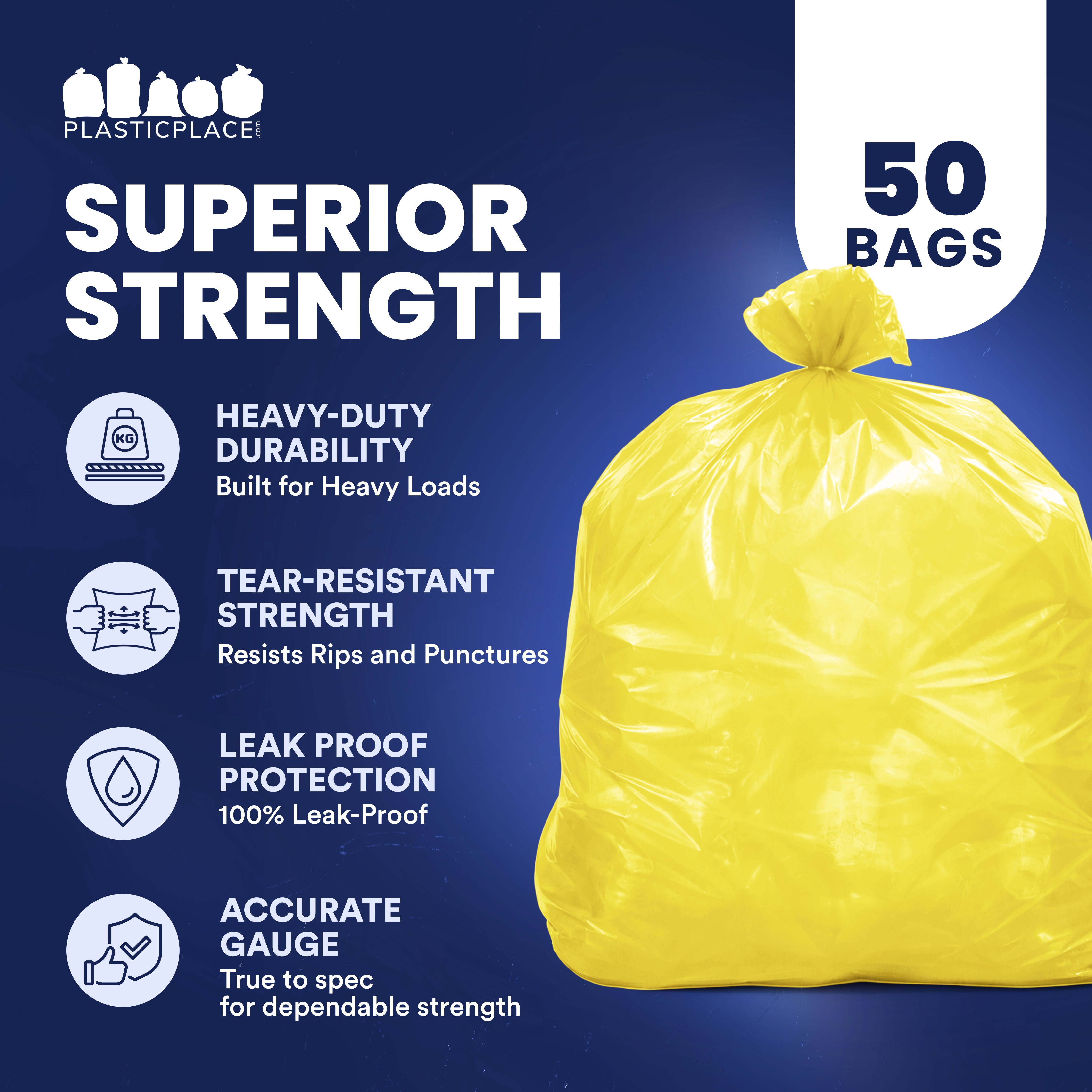 64 Gallon Toter® Compatible Trash Bags - 1.5 Mil - 50/Case