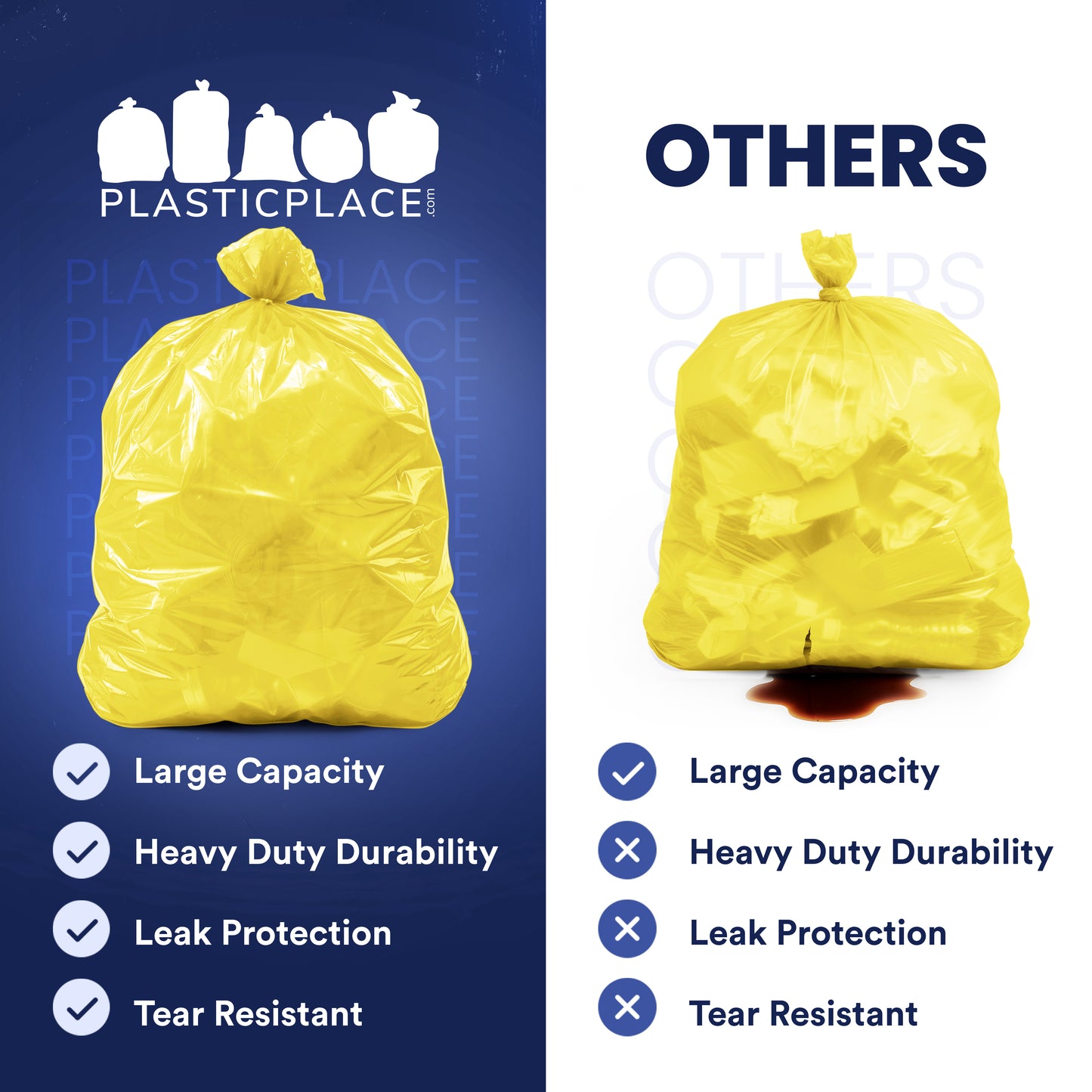 64 Gallon Toter® Compatible Trash Bags - 1.5 Mil - 50/Case