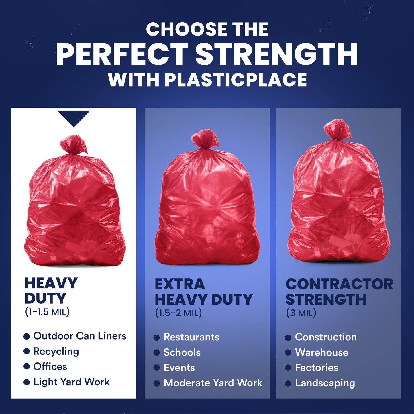 55-60 Gallon Trash Bags - 1.2 Mil - 50/Case