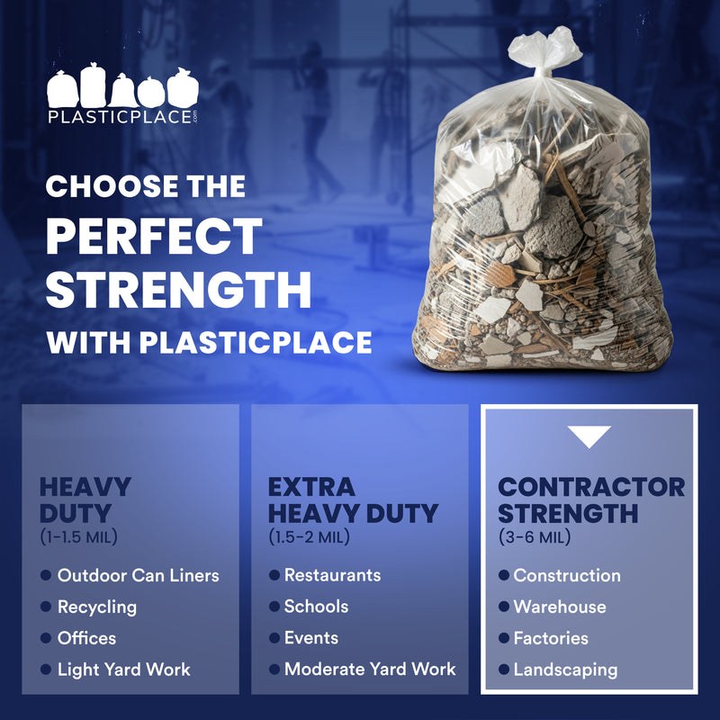 55-60 Gallon Contractor Bags - 3.0 Mil - 50/Case