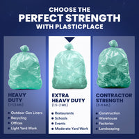 64 Gallon Toter Compatible Trash Bags - 1.5 Mil - 50/Case