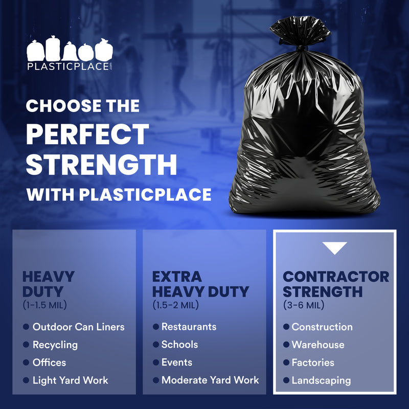 55-60 Gallon Contractor Bags - 3.0 Mil - 32/Case