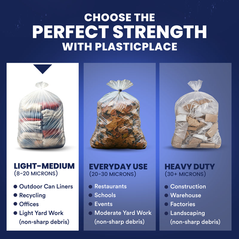 55-60 Gallon High Density Bags - 12 Micron - 200/Case