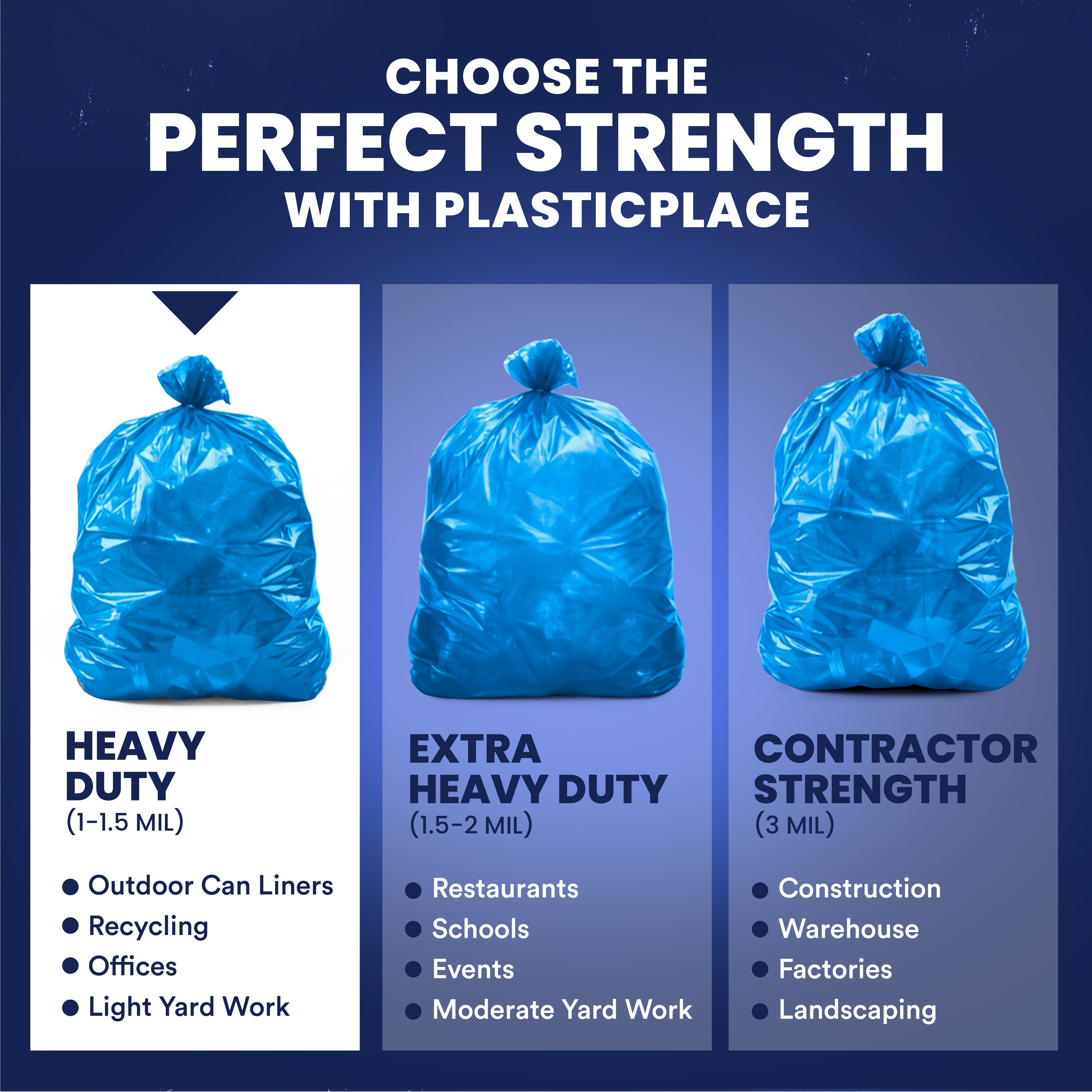 55 Gallon Recycling Bags - 1.5 Mil - 100/Case