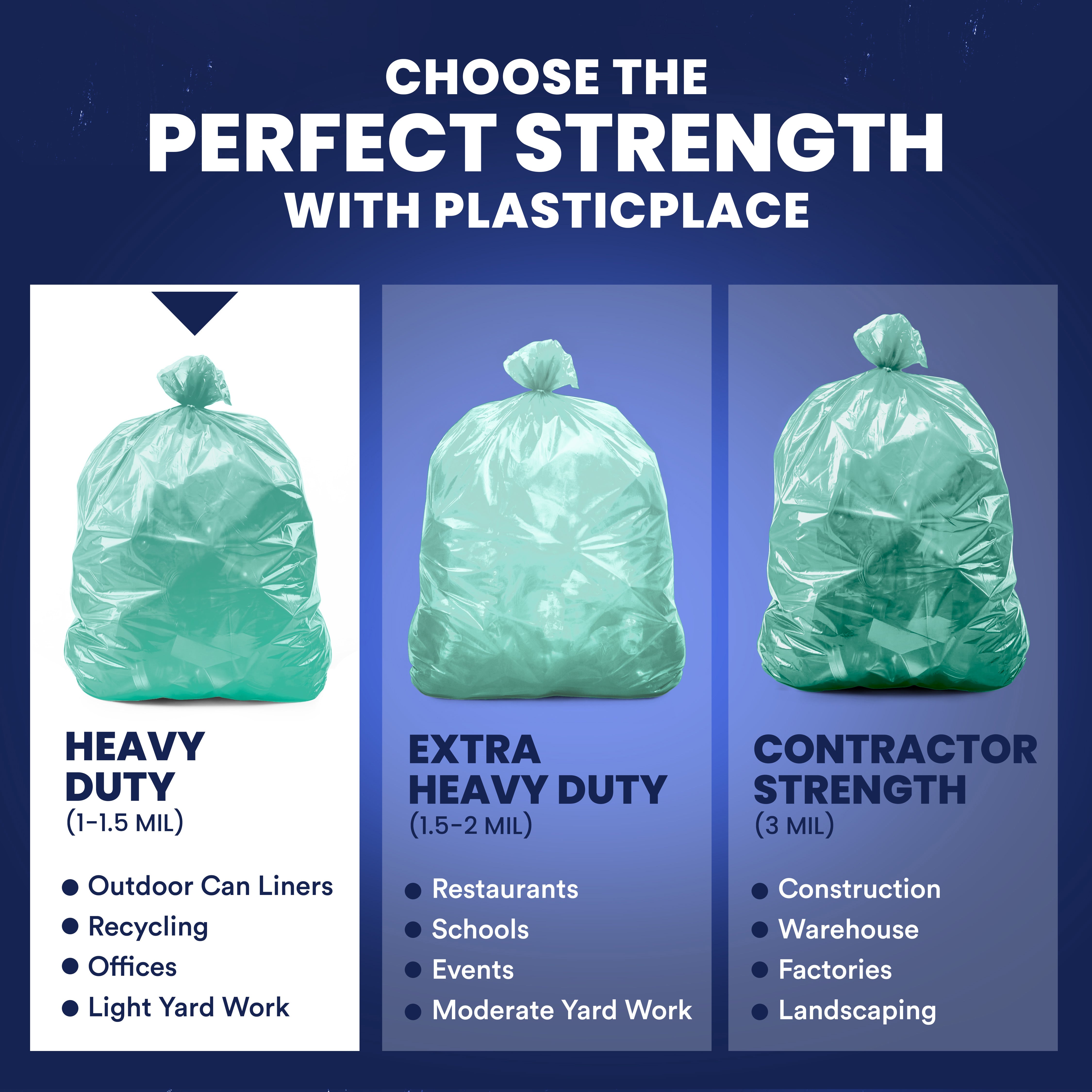 55-60 Gallon Trash Bags - 1.2 Mil - 50/Case