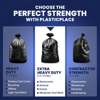 65 Gallon Extra Heavy Trash Bags - 2.7 Mil - 25/Case