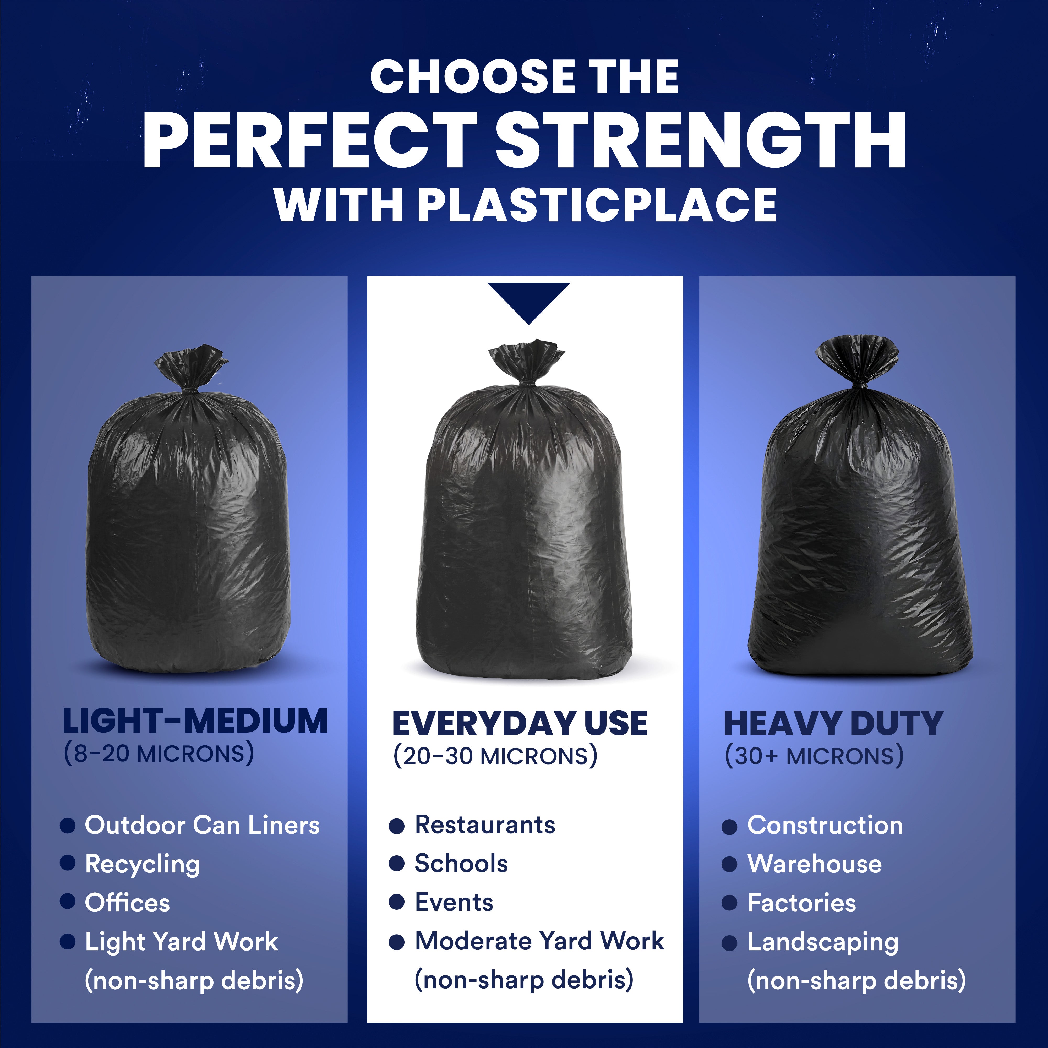 55-60 Gallon High Density Bags - 22 Micron - 100/Case