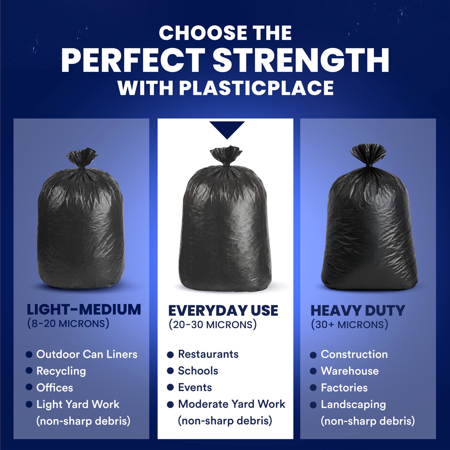 55-60 Gallon High Density Bags - 22 Micron - 100/Case
