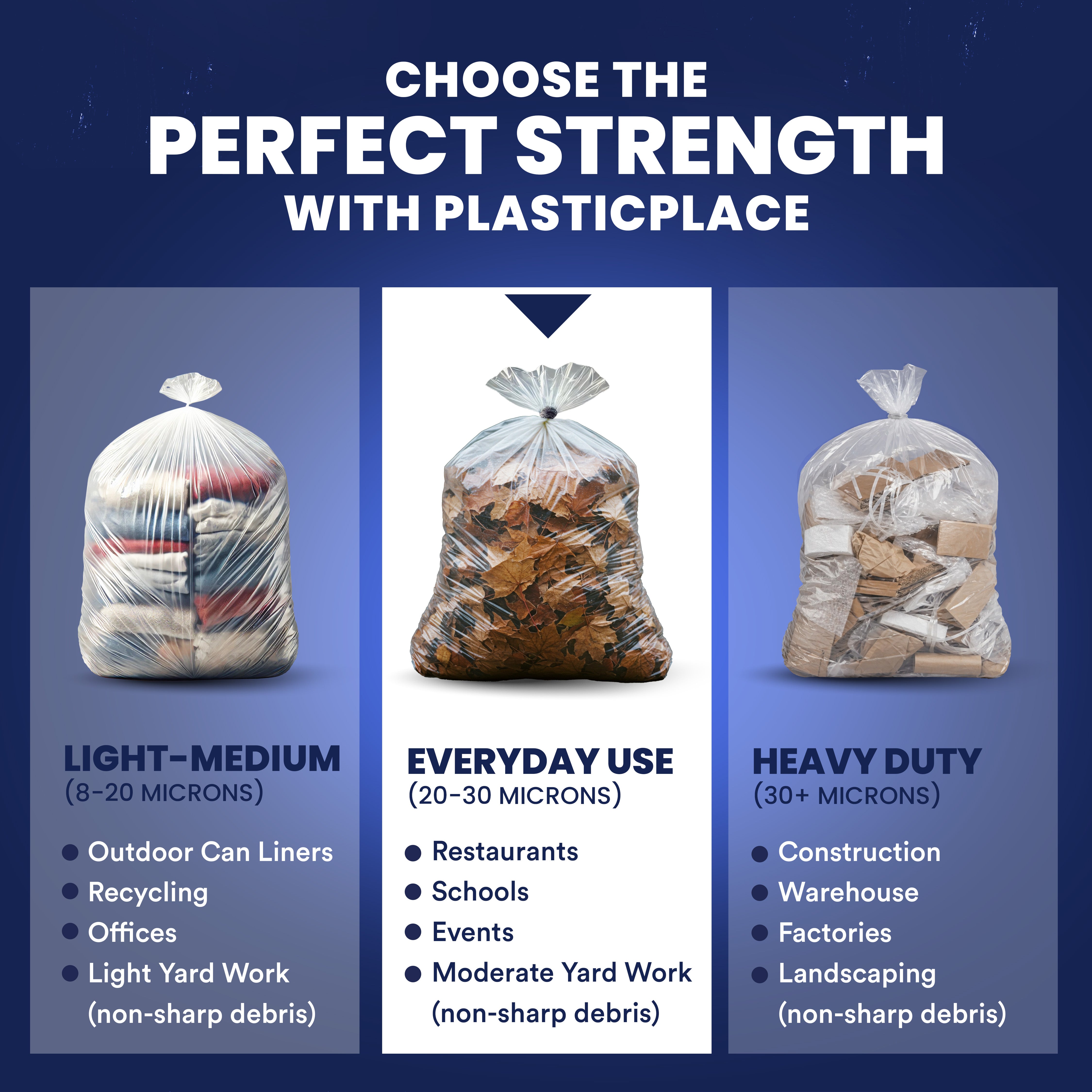 55-60 Gallon High Density Bags - 22 Micron - 100/Case