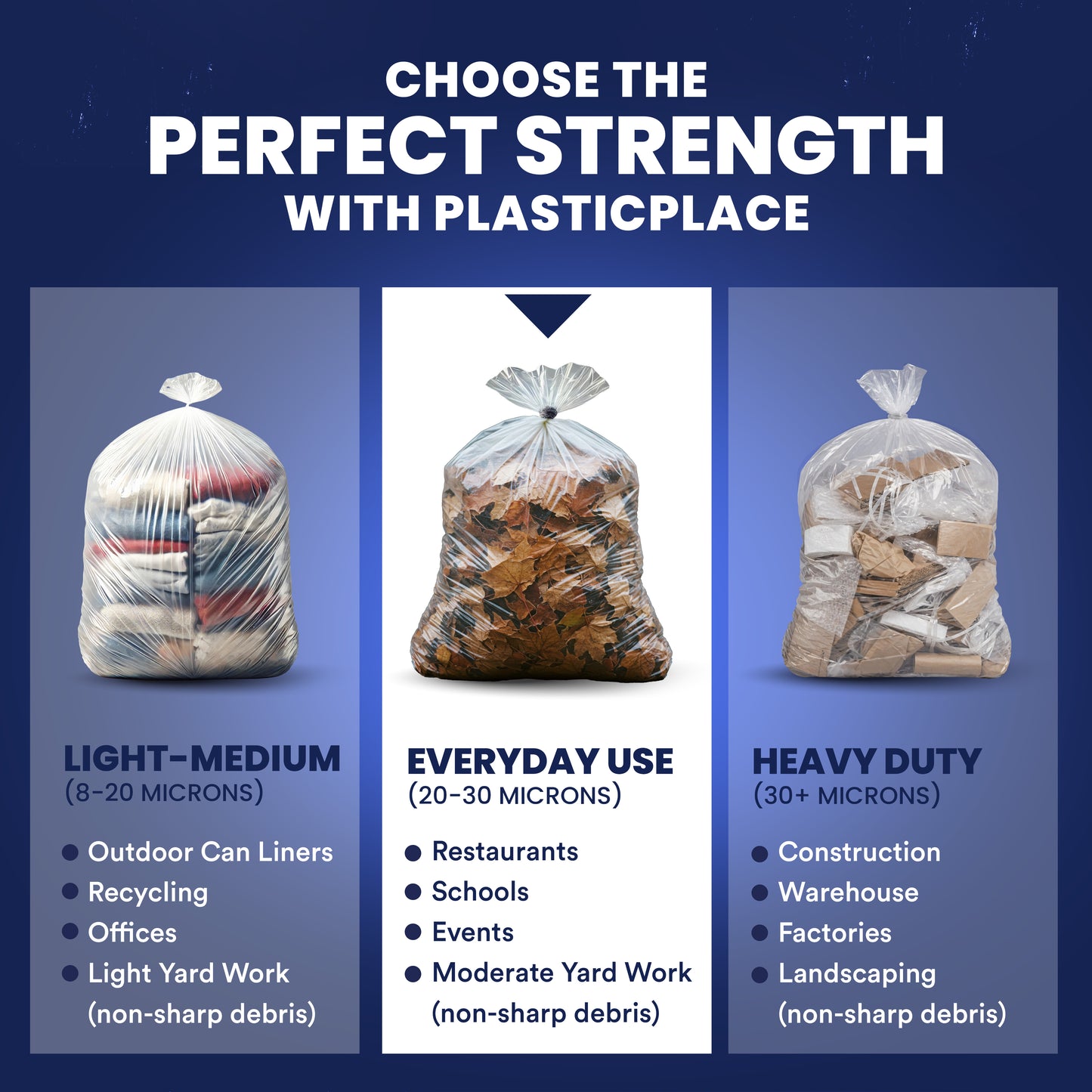 55-60 Gallon High Density Bags - 22 Micron - 100/Case