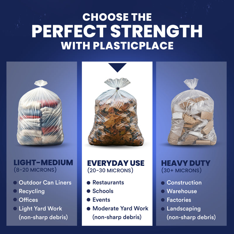 55-60 Gallon High Density Bags - 22 Micron - 100/Case