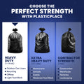 55 Gallon Rubbermaid Compatible Trash Bags - 1.2 Mil - 100/Case