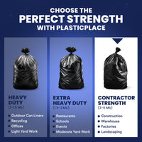 65 Gallon Extra Heavy Trash Bags - 3.0 Mil - 50/Case