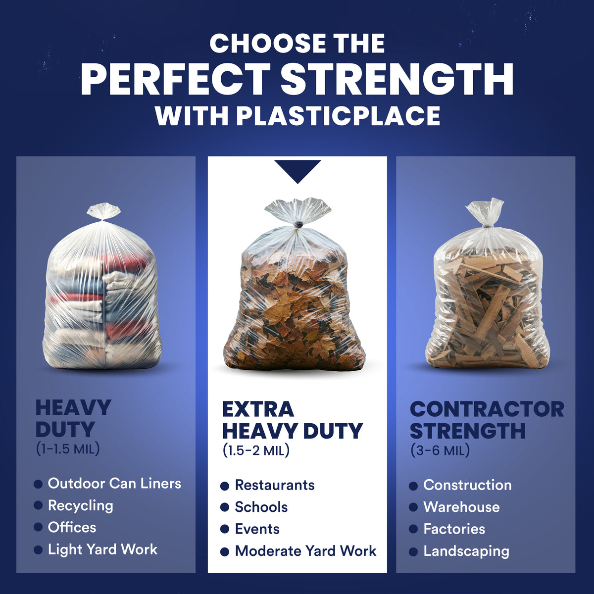 65 Gallon Trash Bags - 1.5 Mil - 50/Case