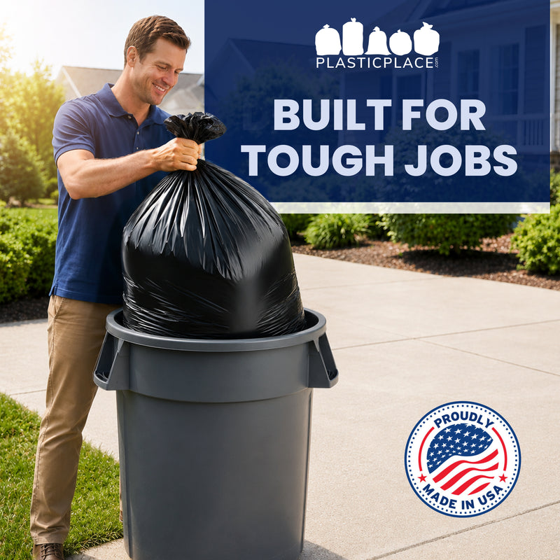 55 Gallon Rubbermaid Compatible Trash Bags - 3.0 Mil - 50/Case